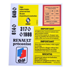 Planche d'Autocollants Informations "Renault ELF"